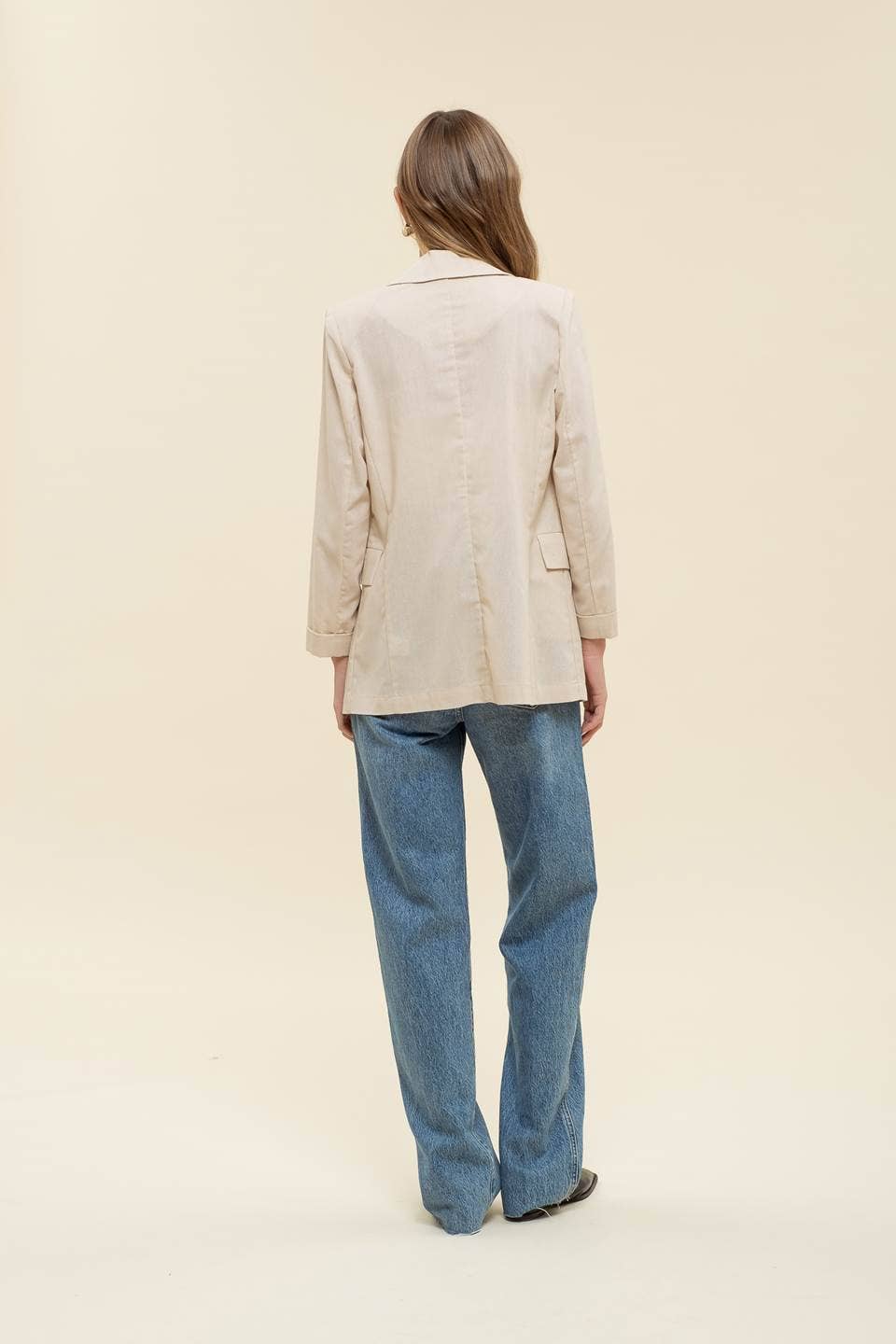 OATMEAL COLLARED BLAZER