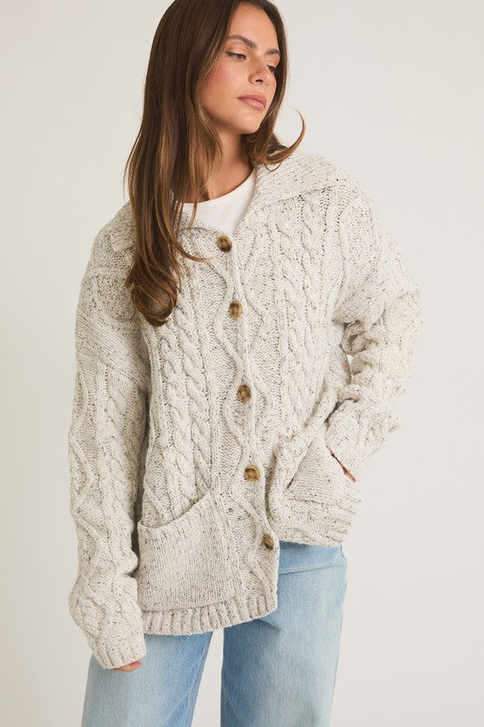 Oversized Cable Knit Cardigan