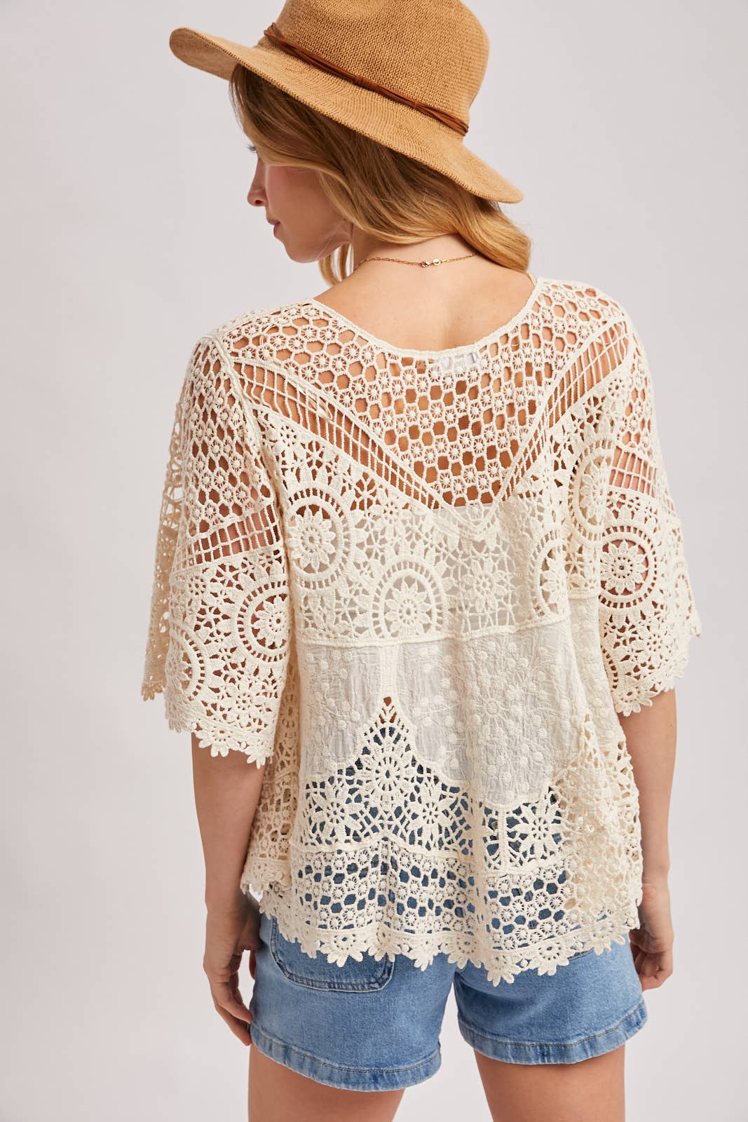 BOHO SHEER CROCHET TOP