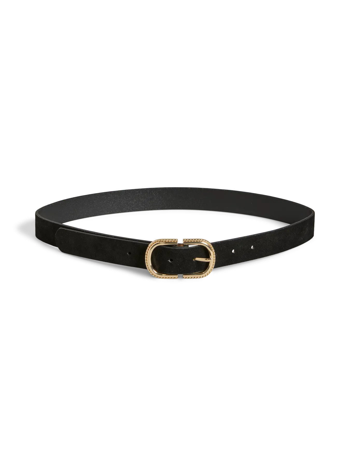 PIECES COW SUEDE BELT | BLACK