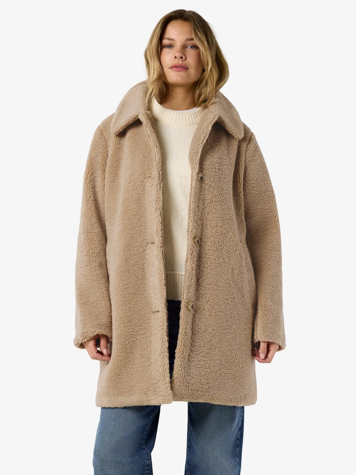 NM NATI TEDDY COAT | BIRCH & BLACK