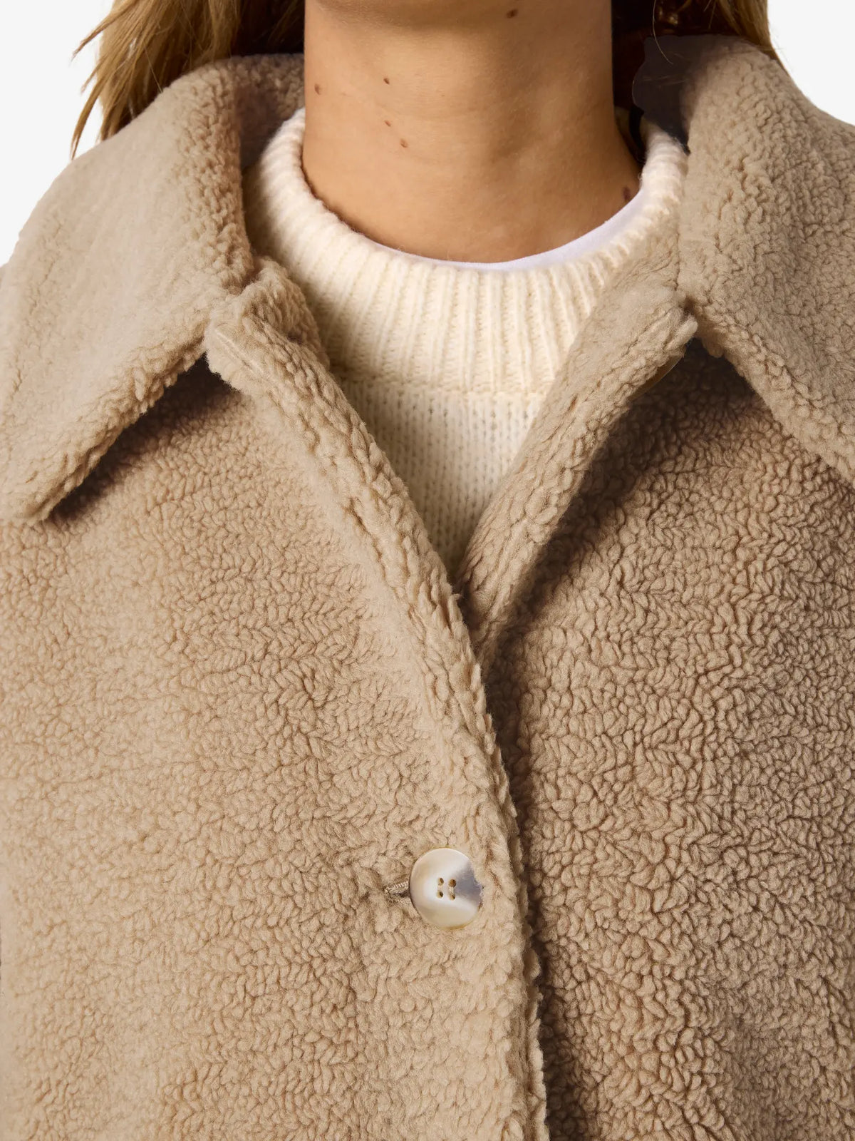 NM NATI TEDDY COAT | BIRCH & BLACK