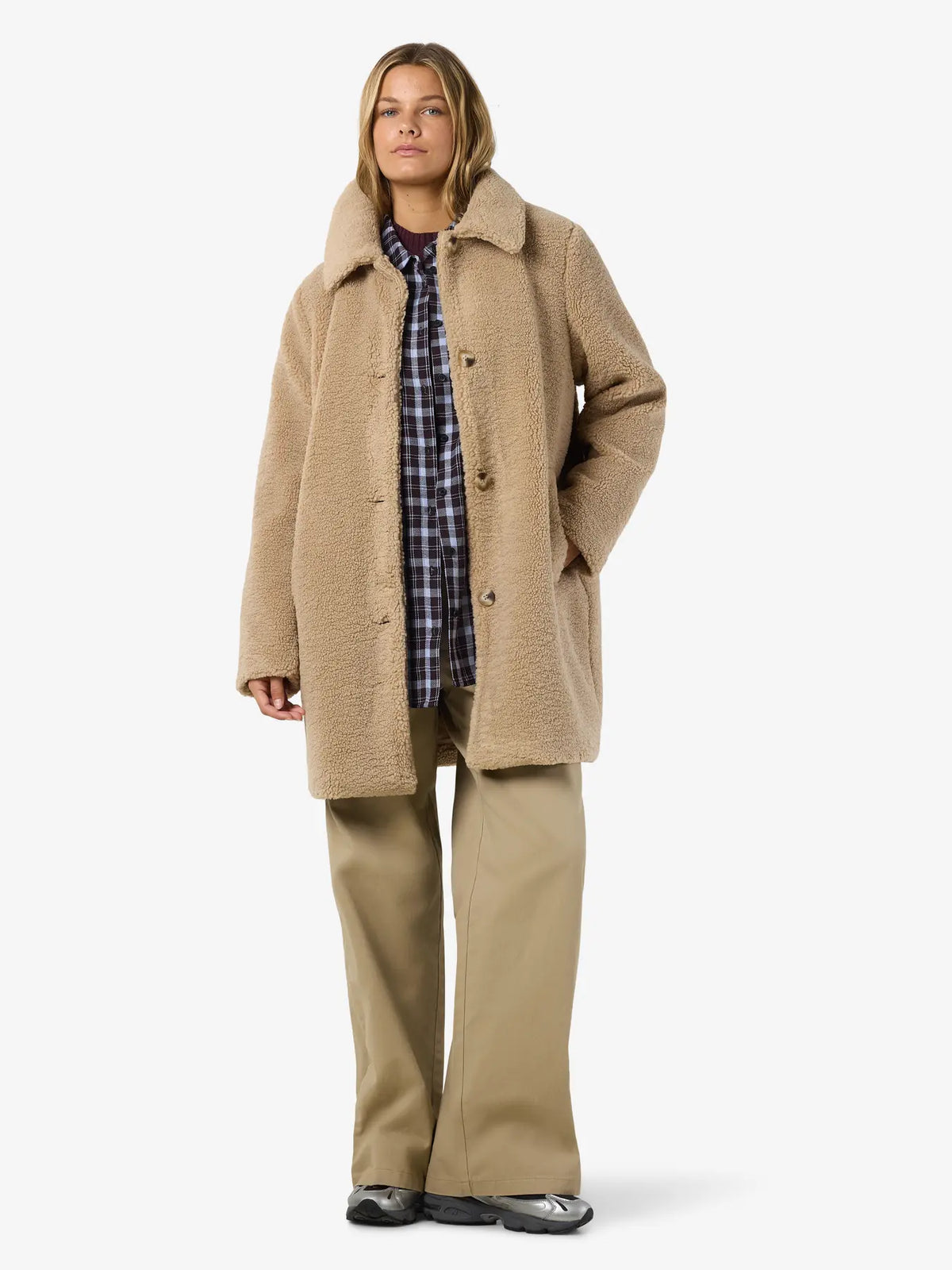 NM NATI TEDDY COAT | BIRCH & BLACK